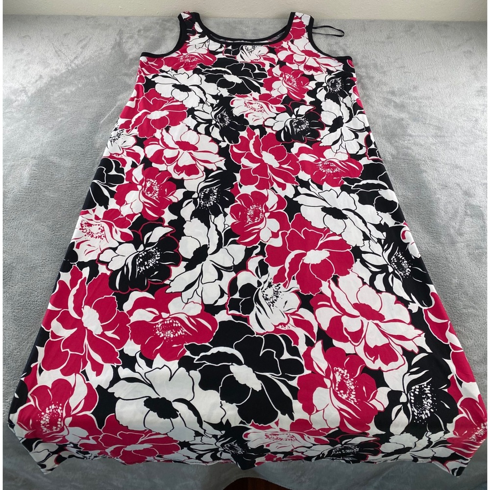 Avenue Womens Pink Black White Floral Sleeveless Maxi Dress Plus Size 22/24